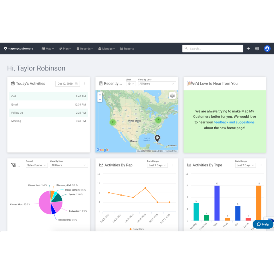 screenshot of Map My Customers
